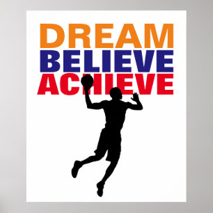 Motivation Dream Tro Achieve Basketball Poster
