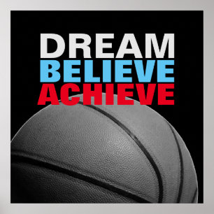 Motivation Dream tror att Achieve Basketball Poste Poster
