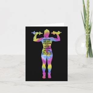 Motivation Fitness Woman Bodybuilding Gym Tie Dye Kort