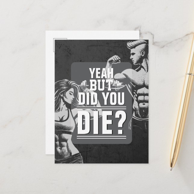 Motivation för Fitness Gym Träning Bodybuilding Vykort (Fram/Back In Situ)