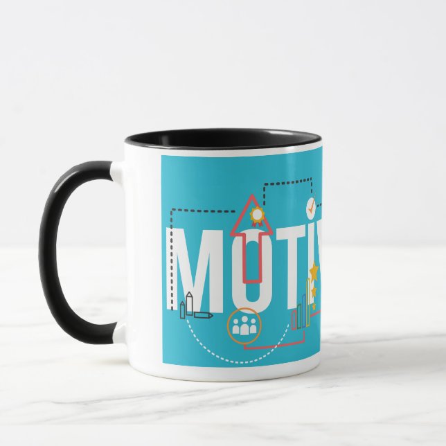 Motivation – Modern Minimalistisk Typografi Design Mugg (Vänster)
