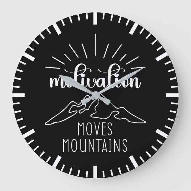 Motivation Moves Mountains, Hustle Success Gym. Stor Klocka (Framsida)