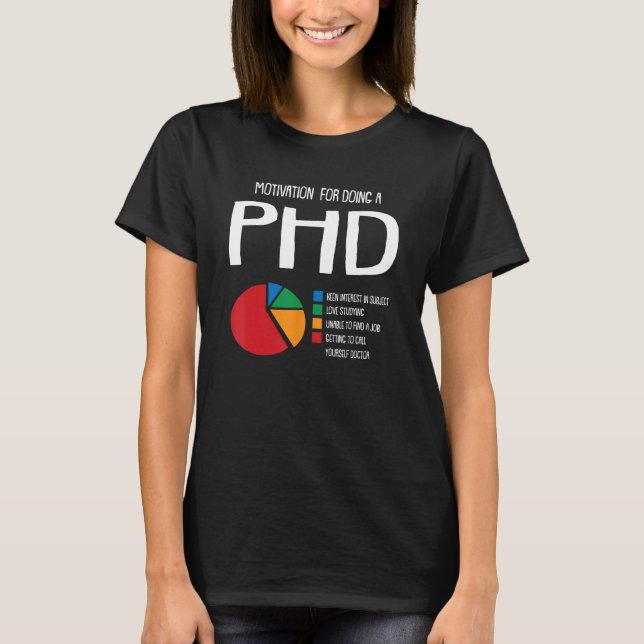 Motivation PHD Funny PH.D Diagramgrad Kandidatstat T Shirt (Framsida)