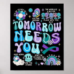 Motivation Ribbon Förebyggande av självmord Medvet Poster