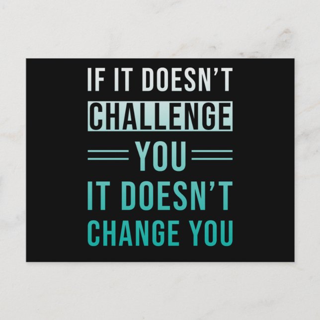 Motivation Say Challenge Vykort (Framsida)