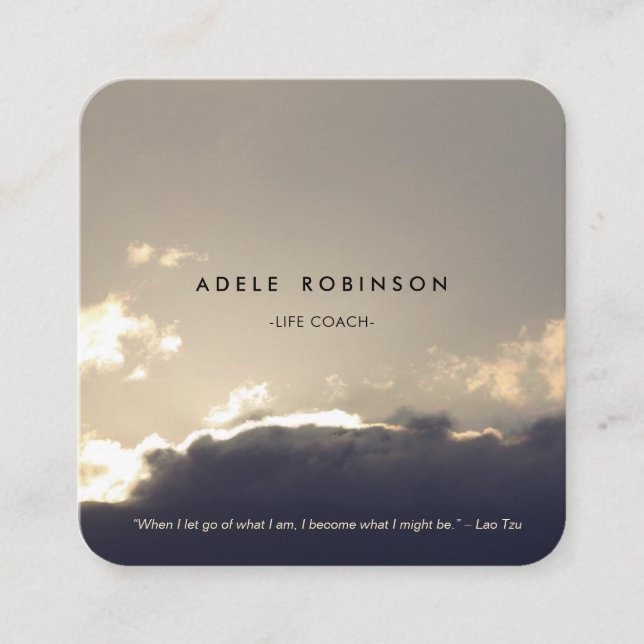 ©Motivation Speaker Life Coach Silver Lining Fyrkantigt Visitkort (Framsida)