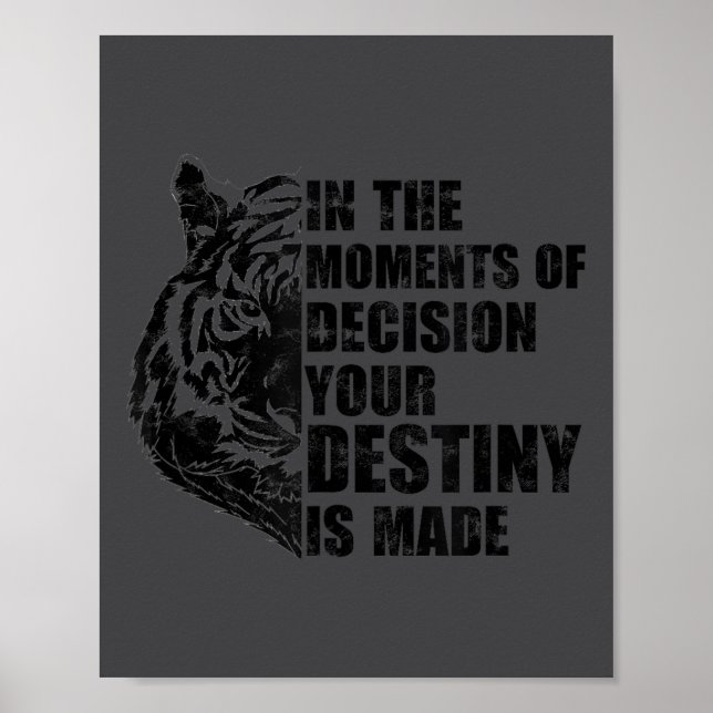 Motivation Success Mindset Quote With Tiger - Moti Poster (Framsidan)