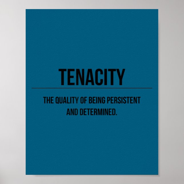 Motivation Tenacity Entrepreneur Slogan Quote  Poster (Framsidan)