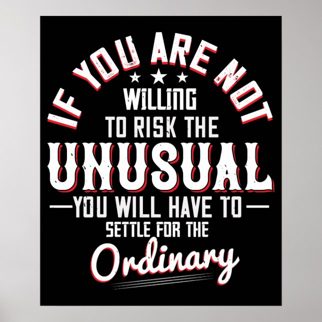 Motivation - Villig att ta ovanliga risker Poster (Framsidan)