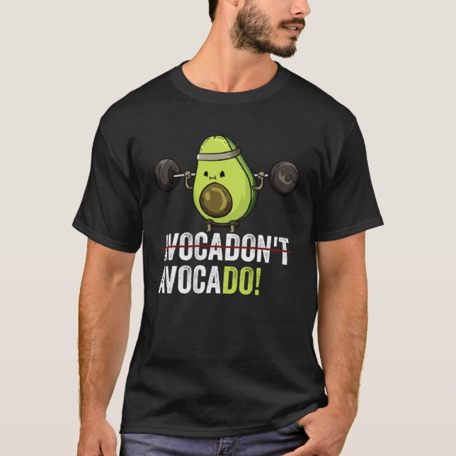 Motivation Weightlifting Gym Vegan Avocado  1 T Shirt (Framsida)
