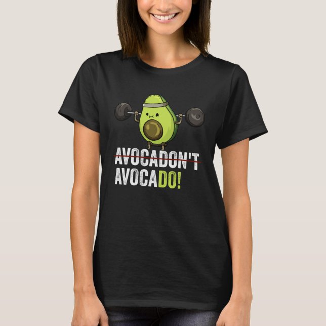 Motivation Weightlifting Gym Vegan Avocado  1 T Shirt (Framsida)