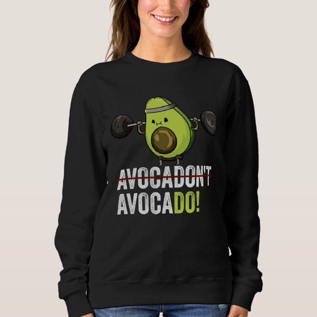 Motivation Weightlifting Gym Vegan Avocado T Shirt (Framsida)