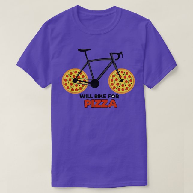 Motivation Wheel Pizza Bicycle Biker Statement  T Shirt (Design framsida)