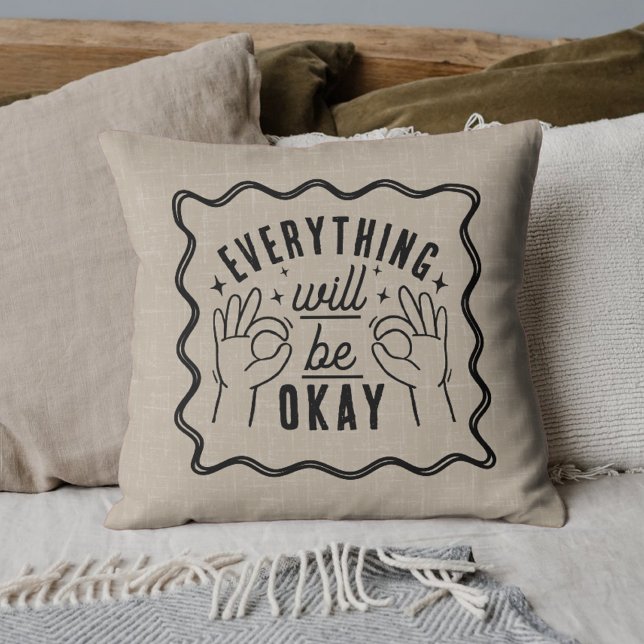 Motivational Affirmations Everything Will Be Okay Kudde (Skapare uppladdad)