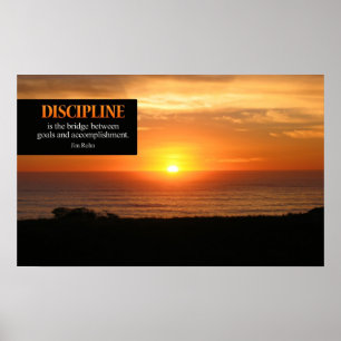 Motivational affischtryck för disciplin poster