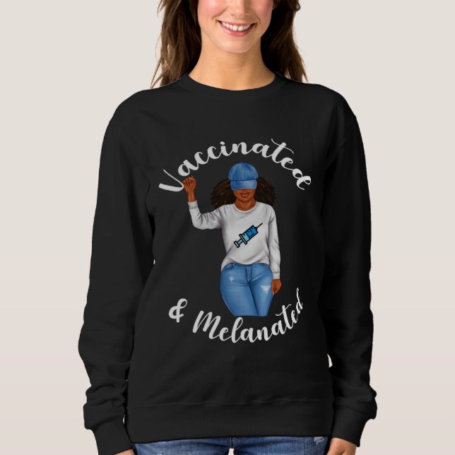 Motivational African American Woman Vaccination Me T Shirt (Framsida)