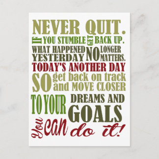 Motivational: Aldrig avslutat Vykort