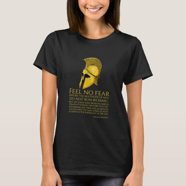 Motivational Ancient Spartan Proverb T Shirt (Framsida)