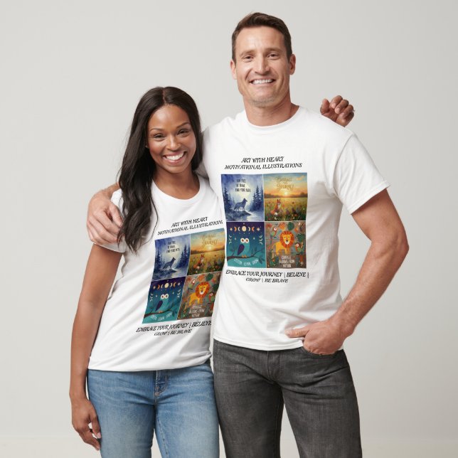Motivational Animal Illustrations & Nature Quotes  T Shirt (Unisex)