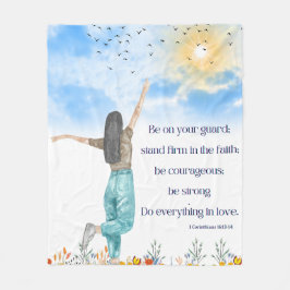 Motivational Bible Verse Fleece Blanket