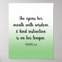 Motivational Bible Verse Sage Grönt Ombre