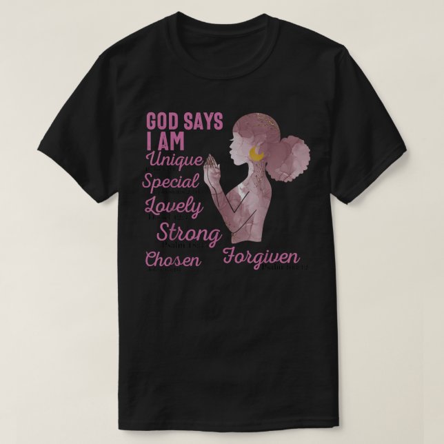 Motivational Bible Verses for African American Wom T Shirt (Design framsida)