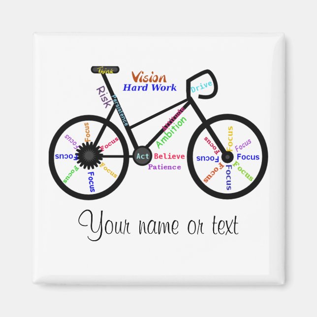 Motivational Bike, Bicycle, Cycling, Sport, Hobby Magnet (Framsidan)