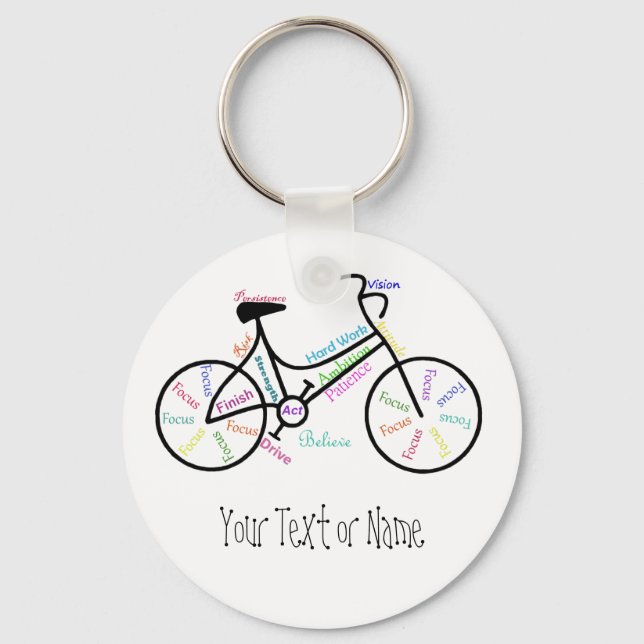 Motivational Bike, Bicycle, Cycling, Sport, Hobby Nyckelring (Framsida)