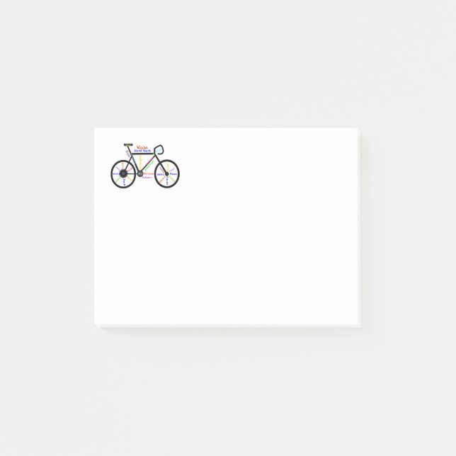 Motivational Bike, Bicycle, Cycling, Sport, Hobby Post-it Block (Framsida)