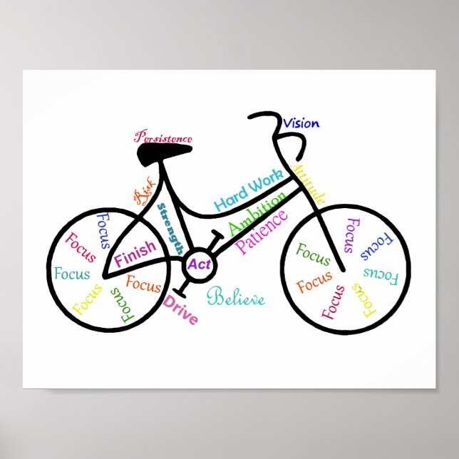Motivational Bike, Bicycle, Cycling, Sport, Hobby Poster (Framsidan)