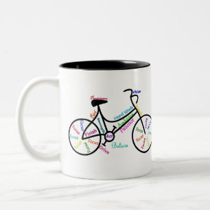 Motivational Bike, Bicycle, Cycling, Sport, Hobby Två-Tonad Mugg