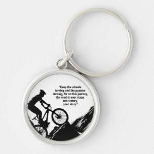 Motivational Bike Sport to Inspire you Anpassnings Rund Silverfärgad Nyckelring