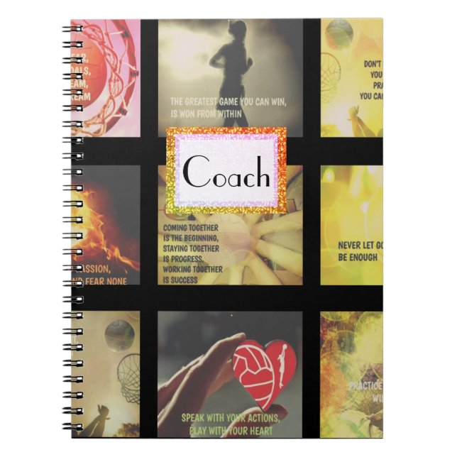 Motivational bilder och sloganNetballtema Anteckningsbok Med Spiral (Framsidan)