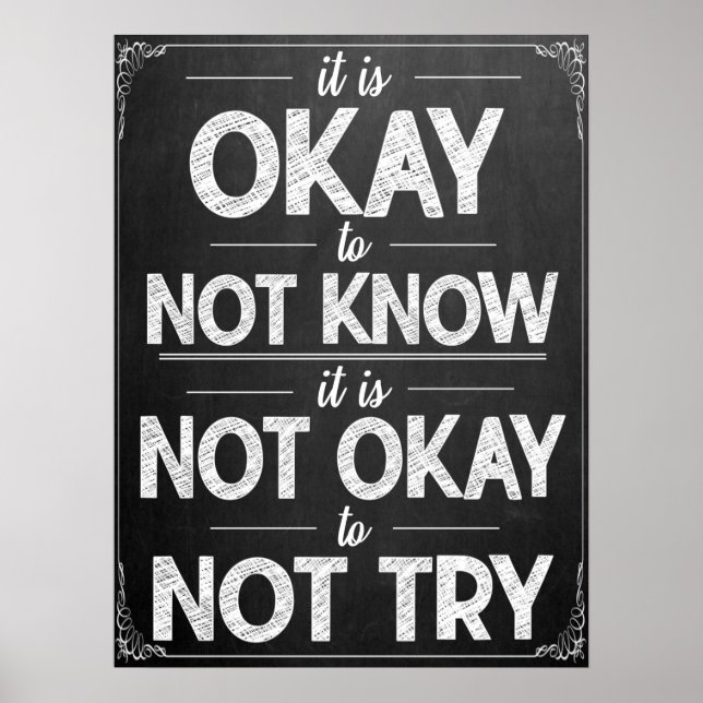 Motivational Black and White Classroom Poster (Framsidan)