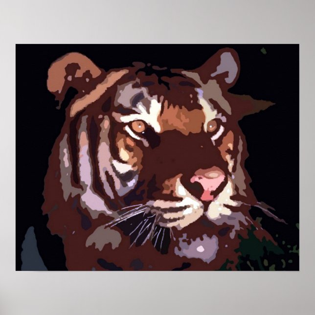 Motivational Blacklight Tiger Ögon Poster Skriv ut (Framsidan)