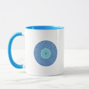 Motivational Blue Evil Öga i Rough Hearts Mönster Mugg