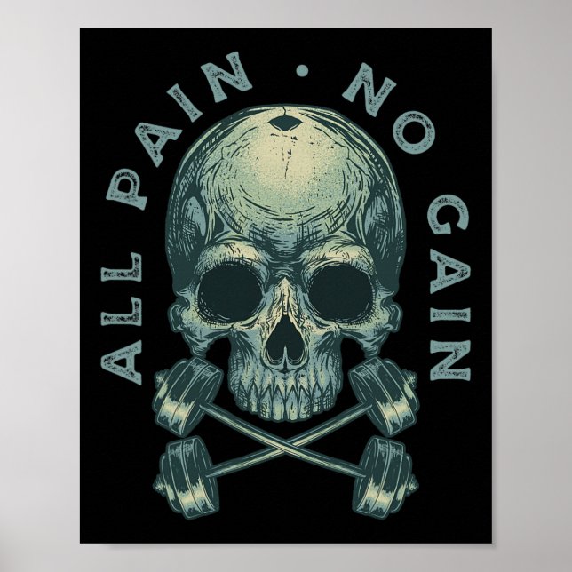 Motivational Bodybuilding Gym Älskare Weightlyfter Poster (Framsidan)