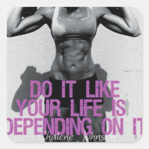 Motivational Bodybuilding Gym Sticker Fyrkantigt Klistermärke