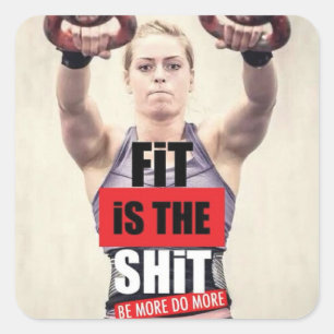 Motivational Bodybuilding Gym Sticker Fyrkantigt Klistermärke