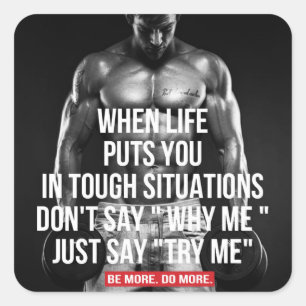 Motivational Bodybuilding Gym Sticker Fyrkantigt Klistermärke