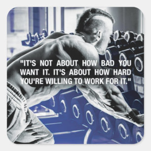 Motivational Bodybuilding Gym Sticker Fyrkantigt Klistermärke