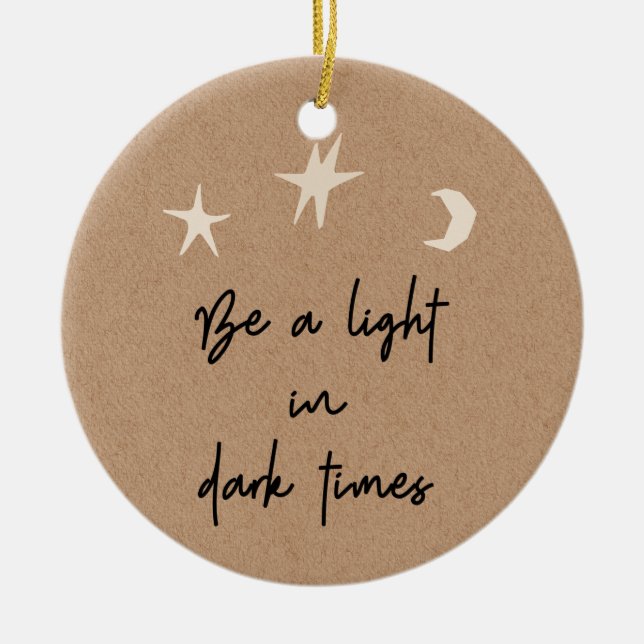 Motivational Boho Stars Måne Stocking Stuffer Julgransprydnad Keramik (Framsidan)