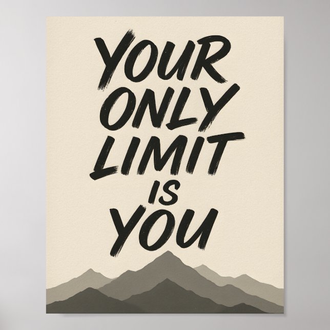 Motivational | Bold Typography & Mountain Art Poster (Framsidan)