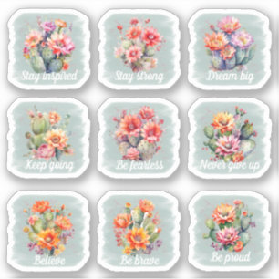 Motivational Cacti Sticker Pack Klistermärken