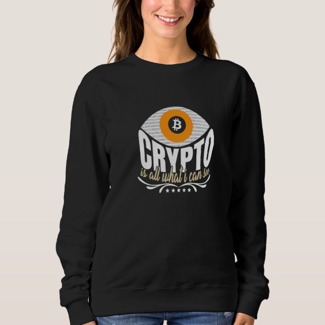 Motivational Cheerful Eye Of Crypto Illustration P T Shirt (Framsida)