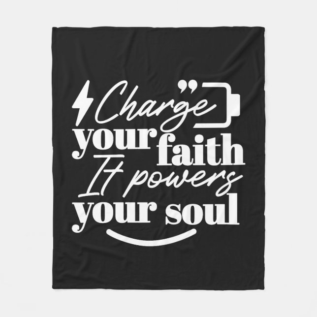 Motivational Christian Quote – Charge Your Faith Fleecefilt (Framsidan)