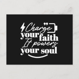 Motivational Christian Quote – Charge Your Faith Helg Vykort