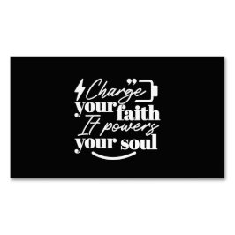 Motivational Christian Quote – Charge Your Faith Magnetiska Visitkort
