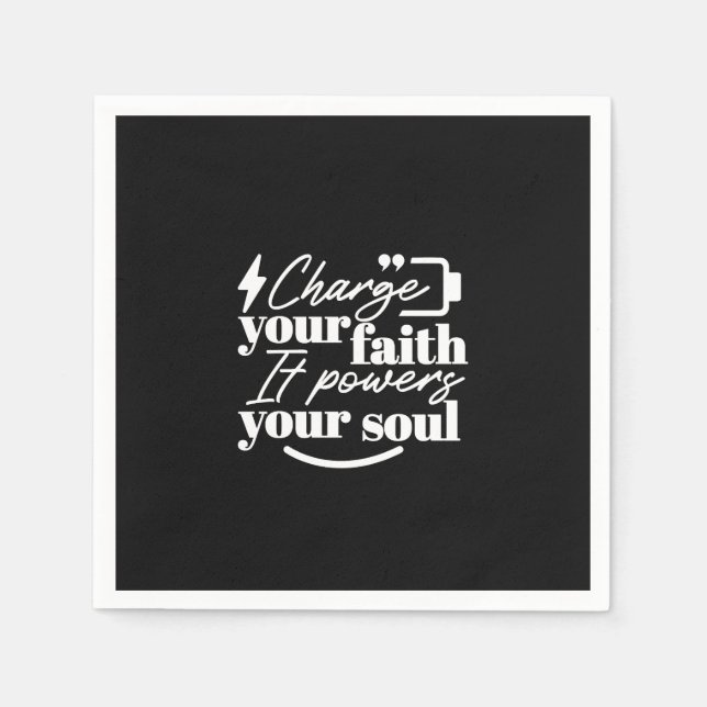 Motivational Christian Quote – Charge Your Faith Pappersservett (Framsidan)