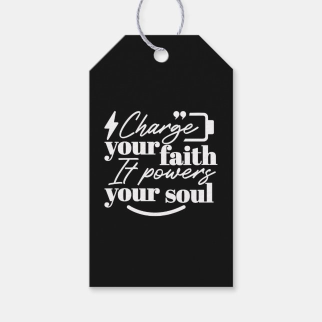 Motivational Christian Quote – Charge Your Faith Presentetikett (Framsidan)